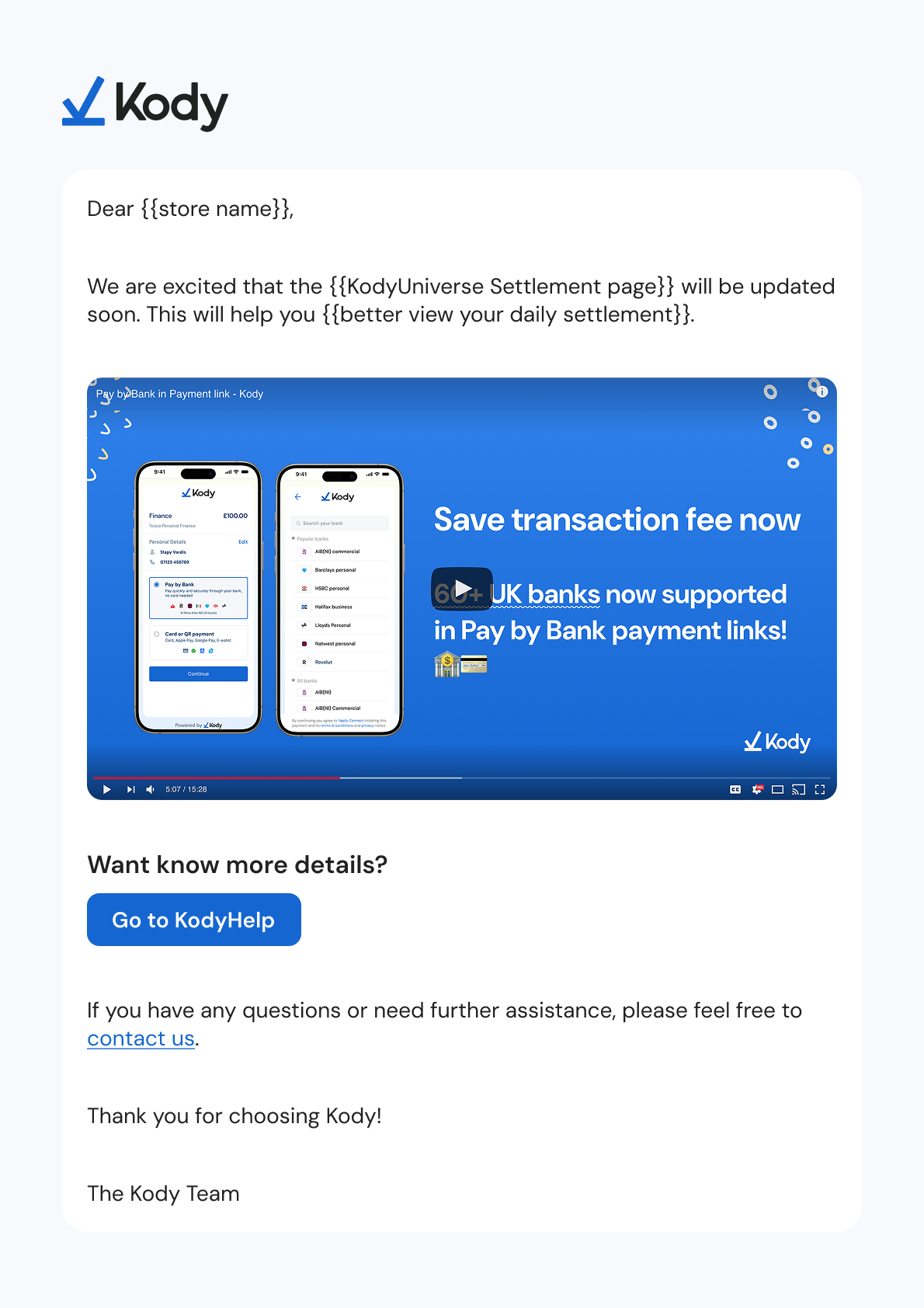 Launch email template