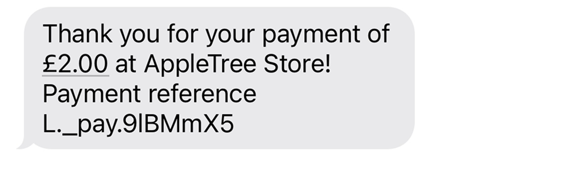 SMS receipt
